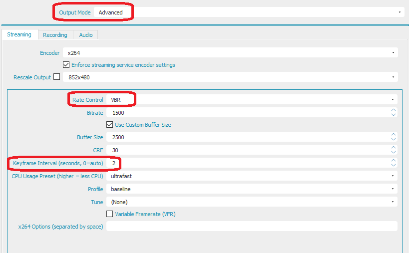 best settings for obs studio recording to external drive